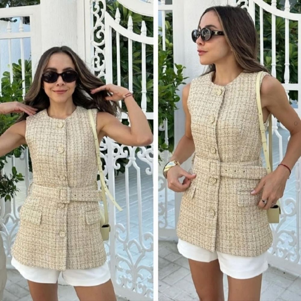NWT ZARA Structured vest Bust 13 Inch Laying Flat Waist 12 Incn Flat